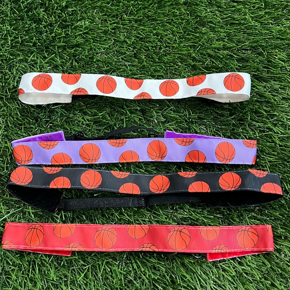 Girls Adjustable Basketball Print Headbands- 4